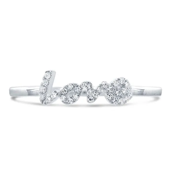 White Gold Diamond Love Ring Image 2 SVS Fine Jewelry Oceanside, NY