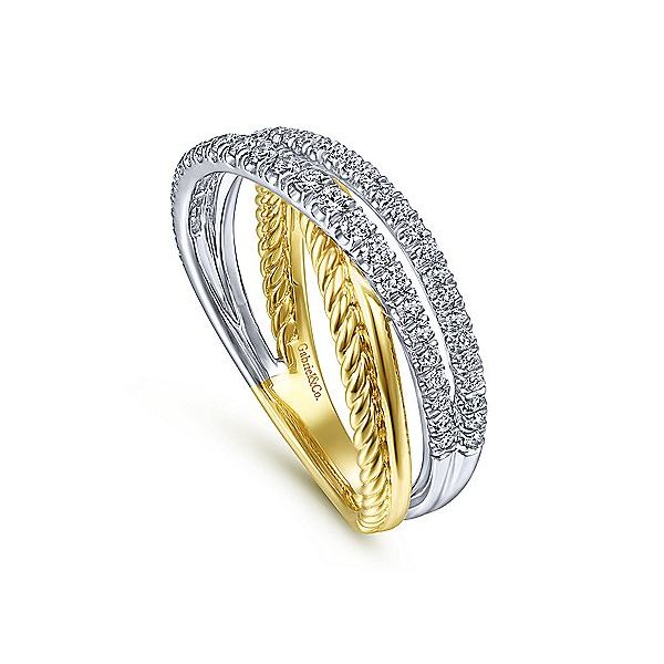 Gabriel & Co. Yellow-White Gold Diamond Fashion Ring Image 3 SVS Fine Jewelry Oceanside, NY