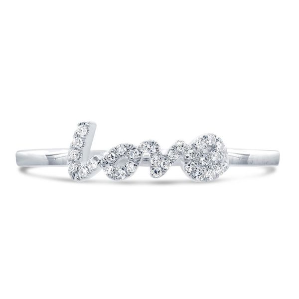 Shy Creation 14K White Gold Diamond Love Ring Image 2 SVS Fine Jewelry Oceanside, NY