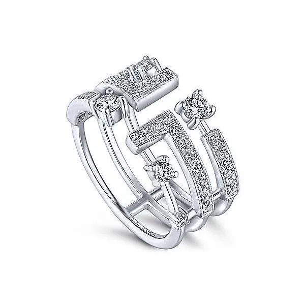 Gabriel & Co. Art Moderne 14K White Gold Diamond Ring Image 2 SVS Fine Jewelry Oceanside, NY