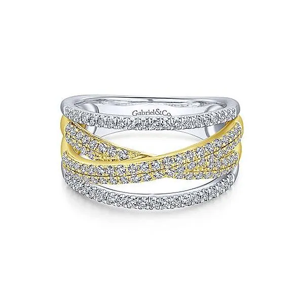 Gabriel & Co. Lusso 14K Yellow & White Gold Twisted Ring SVS Fine Jewelry Oceanside, NY