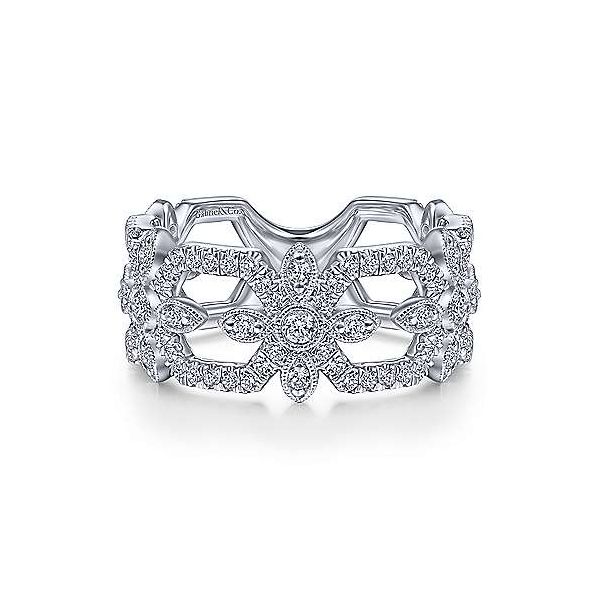 Gabriel & Co. Art Moderne 14K White Gold Diamond Ring SVS Fine Jewelry Oceanside, NY