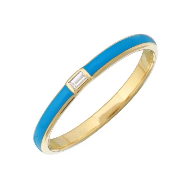 Blue Enamel Diamond Stackable Ring SVS Fine Jewelry Oceanside, NY