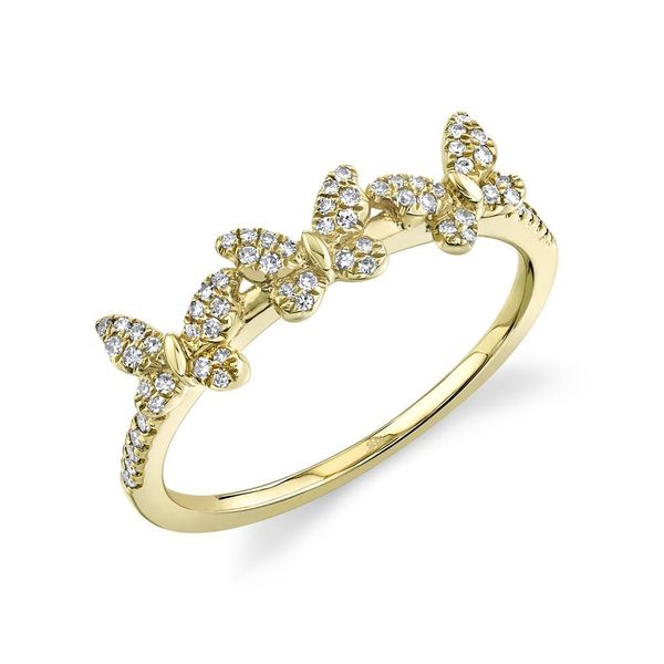 Shy Creation 14K Yellow Gold And Diamond Butterfly Ring SVS Fine Jewelry Oceanside, NY