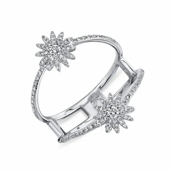 Shy Creation 14K White Gold And Diamond Starburst Ring SVS Fine Jewelry Oceanside, NY