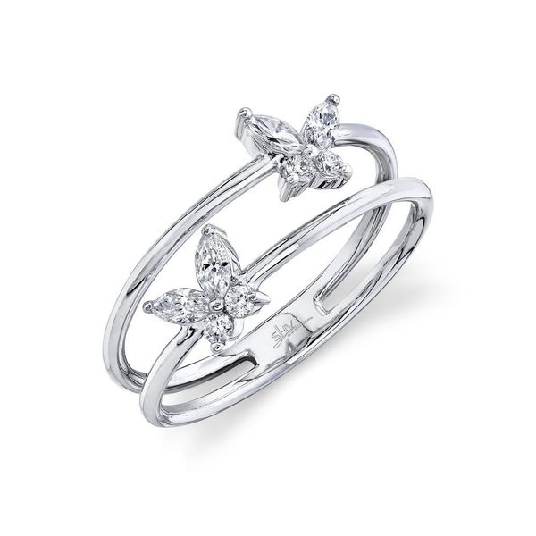 Shy Creation 14K White Gold And Diamond Butterfly Ring SVS Fine Jewelry Oceanside, NY