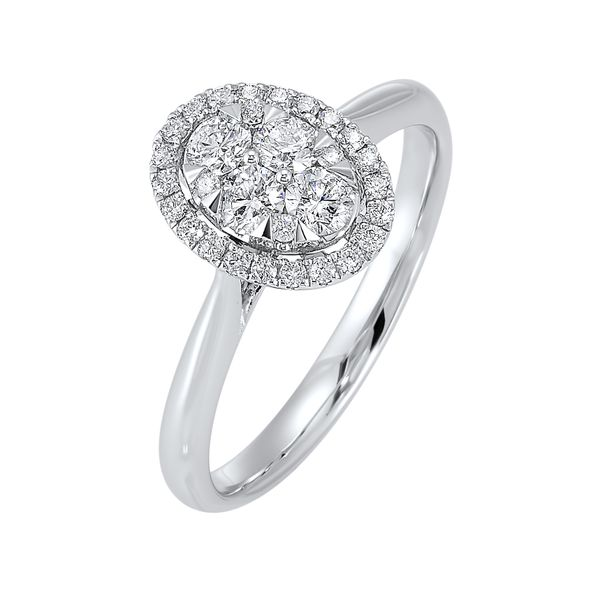Diamond Oval Halo Cluster Ring SVS Fine Jewelry Oceanside, NY