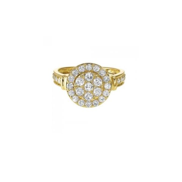 Yellow Gold Diamond Studded Halo Ring SVS Fine Jewelry Oceanside, NY