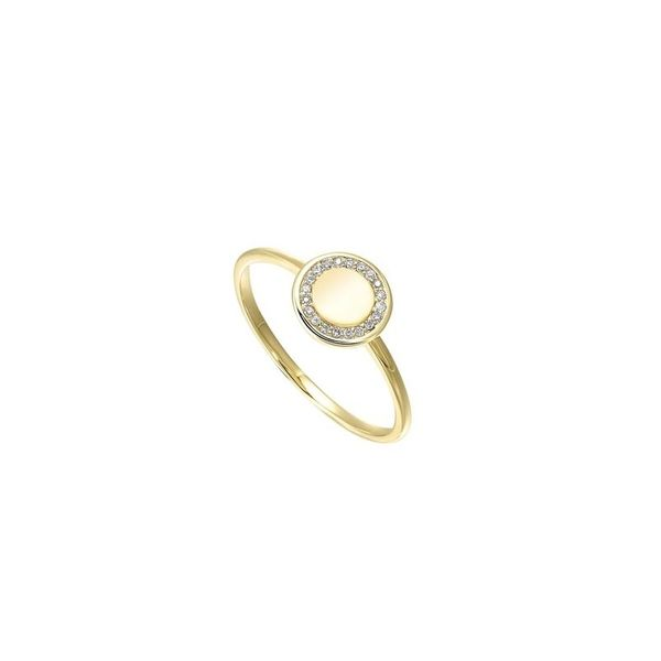 Diamond Engravable Disc Ring SVS Fine Jewelry Oceanside, NY