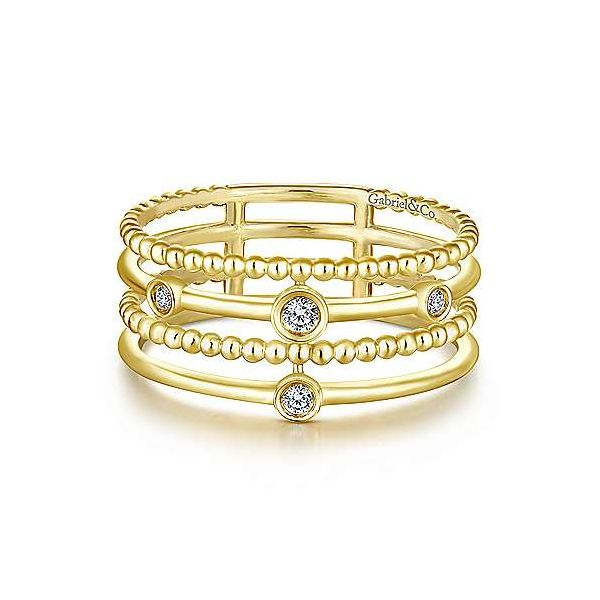 Gabriel & Co. Constellations 14K Yellow Gold Diamond Ring SVS Fine Jewelry Oceanside, NY