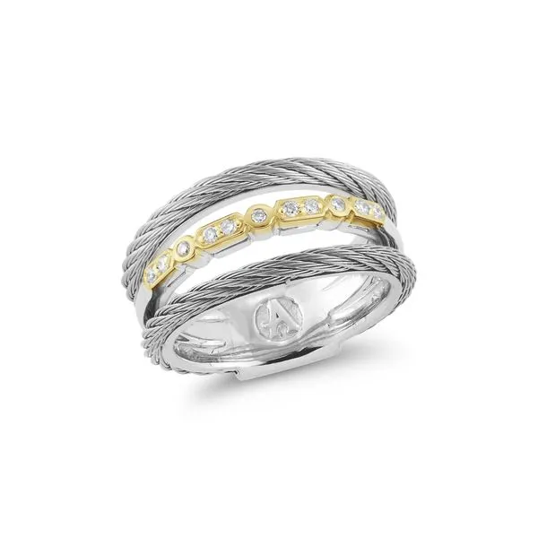 ALOR Grey Cable Ring, 0.09Cttw, Size 7 SVS Fine Jewelry Oceanside, NY