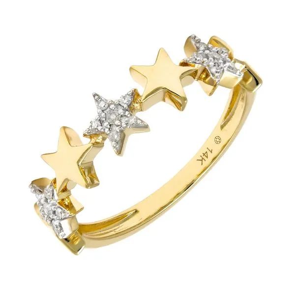 Yellow Gold Micro Pave Diamond Star Ring SVS Fine Jewelry Oceanside, NY