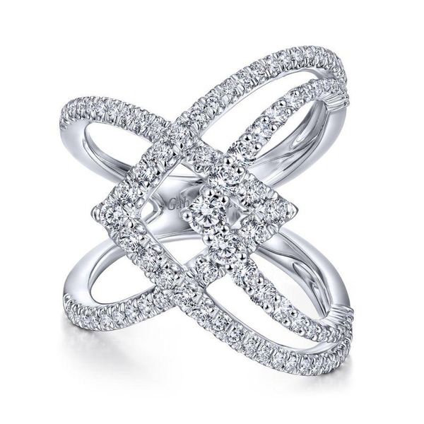 Gabriel & Co. Kaslique White Gold Diamond Fashion Ring SVS Fine Jewelry Oceanside, NY