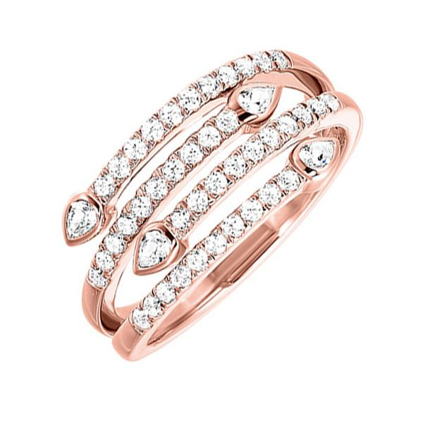 Rose Gold Diamond Bypass Fashion Ring  1/2 ctw SVS Fine Jewelry Oceanside, NY