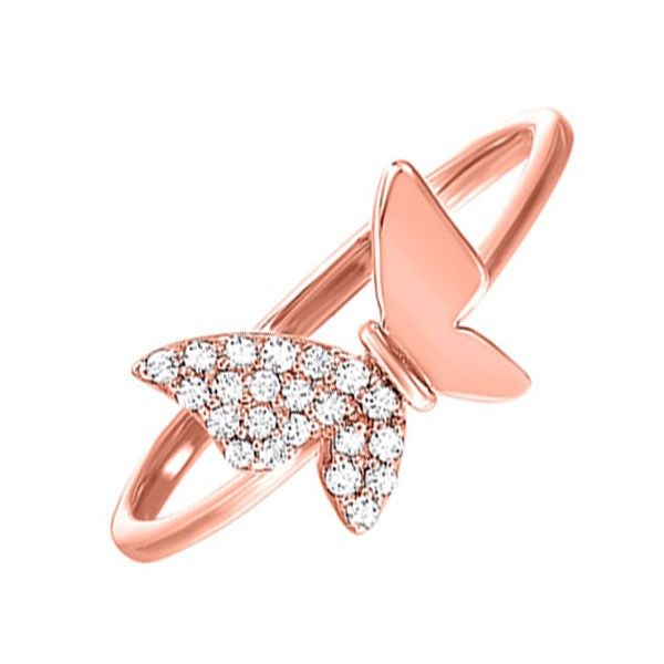 Rose Gold Embellished Butterfly Ring | Icing US