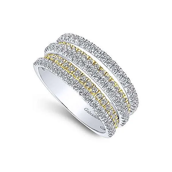 Gabriel & Co. Lusso Yellow & White Gold Ring Image 2 SVS Fine Jewelry Oceanside, NY