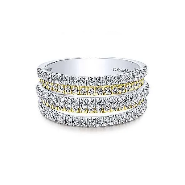 Gabriel & Co. Lusso Yellow & White Gold Ring SVS Fine Jewelry Oceanside, NY