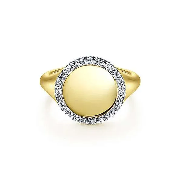 Gabriel & Co. Contemporary Yellow Gold Pinky Ring SVS Fine Jewelry Oceanside, NY