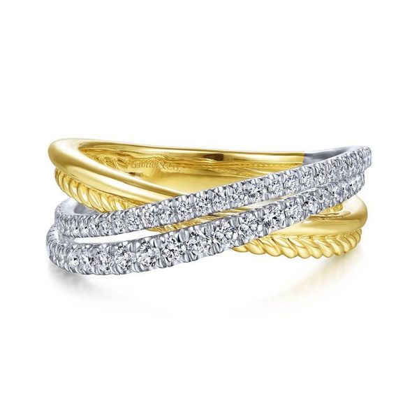Gabriel & Co. Hampton Yellow & White Gold Diamond Ring SVS Fine Jewelry Oceanside, NY