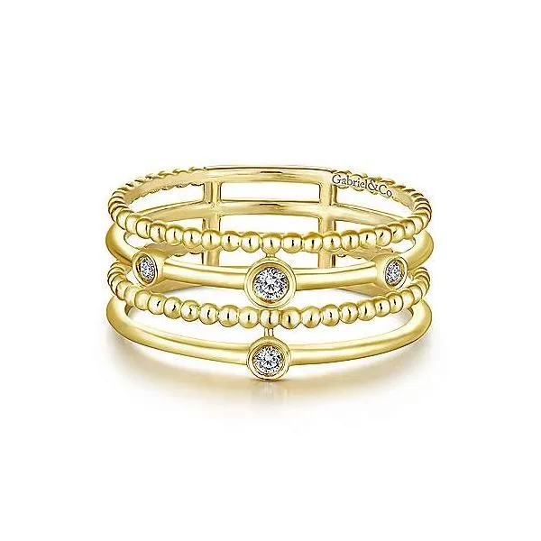 Gabriel & Co. Constellations Yellow Gold Diamond Ring SVS Fine Jewelry Oceanside, NY