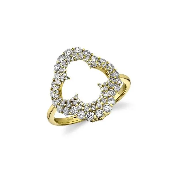 Shy Creation Yellow Gold And Diamond Clover Ring SVS Fine Jewelry Oceanside, NY