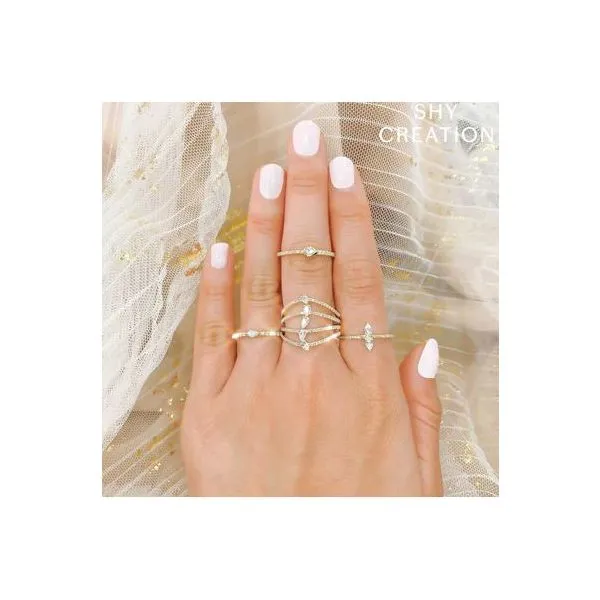 Shy Creation White Gold And Pear Diamond Ring Image 2 SVS Fine Jewelry Oceanside, NY