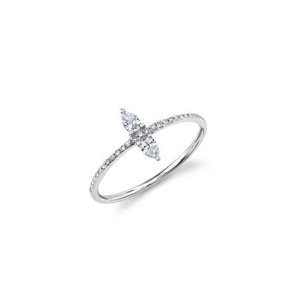 Shy Creation White Gold And Pear Diamond Ring SVS Fine Jewelry Oceanside, NY