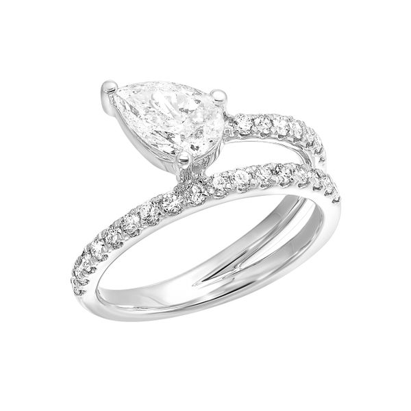 White Gold Pear Diamond Ring, 1.44Cttw, Size 7 Image 2 SVS Fine Jewelry Oceanside, NY