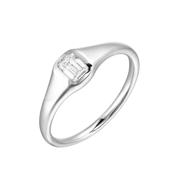 Lab Grown Emerald Cut Diamond Signet Ring Image 2 SVS Fine Jewelry Oceanside, NY