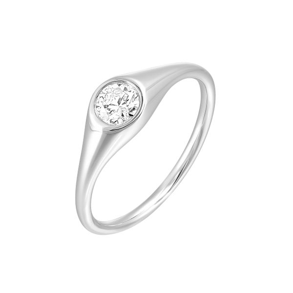 Lab Grown Round Diamond Signet Ring, .33ctw Image 2 SVS Fine Jewelry Oceanside, NY