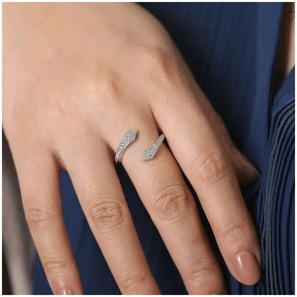 Gabriel & Co. Kaslique White Gold Diamond Bypass Ring Image 2 SVS Fine Jewelry Oceanside, NY