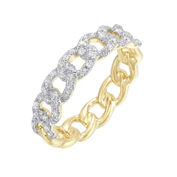 Yellow Gold Diamond Link Ring Image 3 SVS Fine Jewelry Oceanside, NY