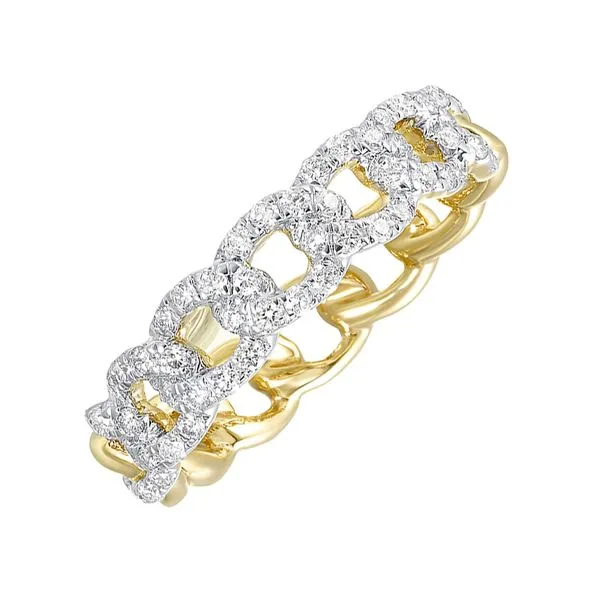 Yellow Gold Diamond Link Ring SVS Fine Jewelry Oceanside, NY