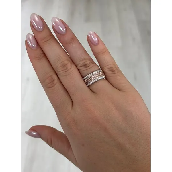 Natural Pink Diamond Band in 18K White and Rose Gold, 1.16ctw Image 2 SVS Fine Jewelry Oceanside, NY