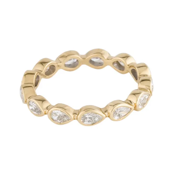 Yellow Gold Pear Diamond Ring, 0.96Cttw SVS Fine Jewelry Oceanside, NY