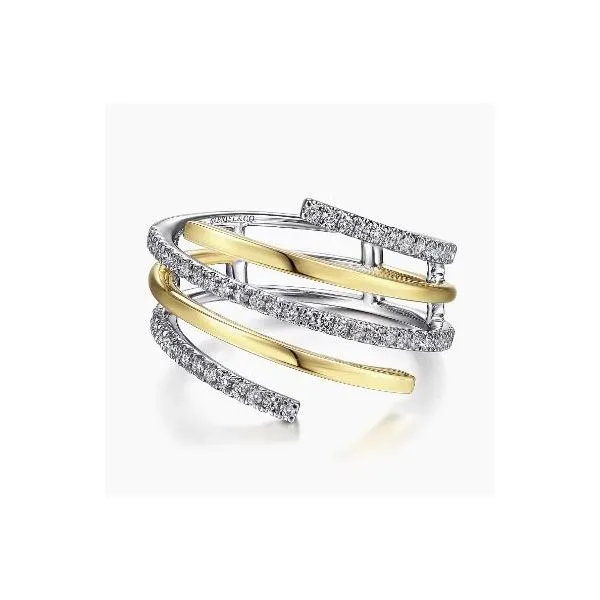 Gabriel & Co. Contemporary White & Yellow Gold Ring SVS Fine Jewelry Oceanside, NY