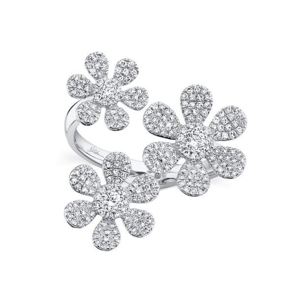 Shy Creation White Gold Diamond Flower Ring, 0.62Cttw Image 2 SVS Fine Jewelry Oceanside, NY
