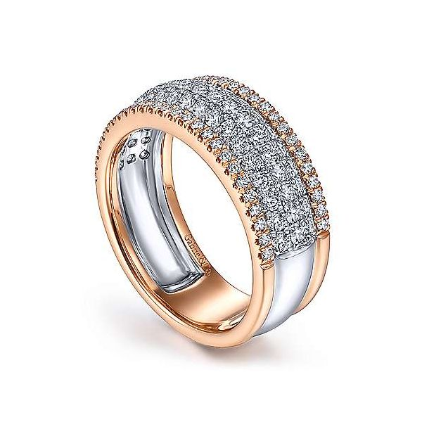 Gabriel & Co. Lusso Rose & White Gold Diamond Ring Image 2 SVS Fine Jewelry Oceanside, NY