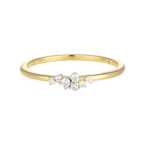 Lab Grown Diamond Yellow Gold Plated Stackable Ring, .09ctw Image 2 SVS Fine Jewelry Oceanside, NY