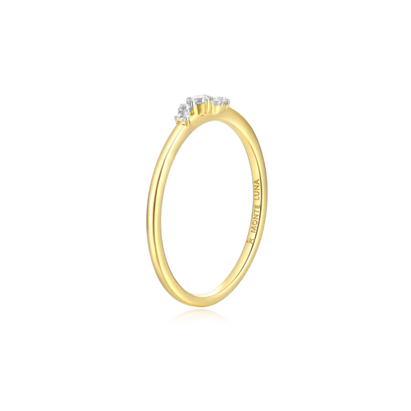 Lab Grown Diamond Yellow Gold Plated Stackable Ring, .09ctw Image 3 SVS Fine Jewelry Oceanside, NY