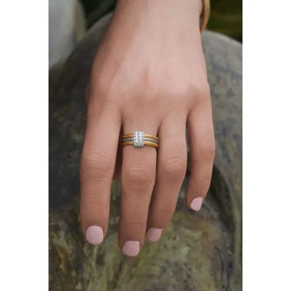 ALOR Gold, Diamond, And Cable Ring Image 2 SVS Fine Jewelry Oceanside, NY