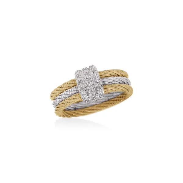 ALOR Gold, Diamond, And Cable Ring SVS Fine Jewelry Oceanside, NY