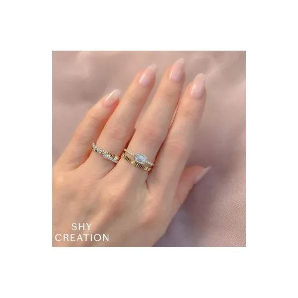 Shy Creation Yellow Gold Diamond Baguette Ring Image 2 SVS Fine Jewelry Oceanside, NY