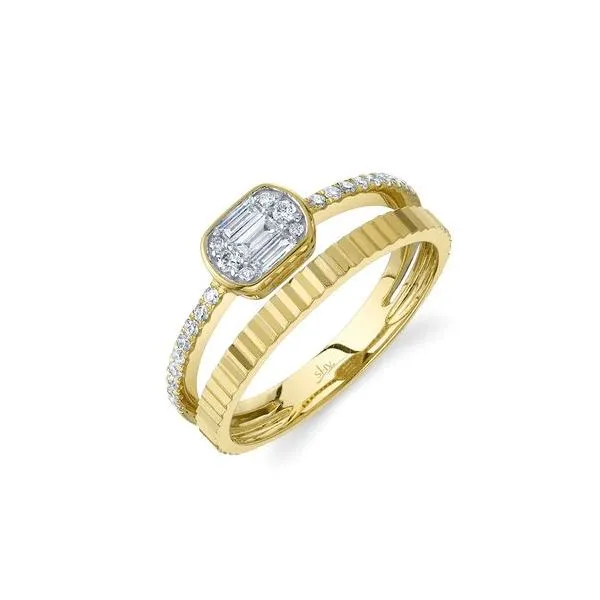 Shy Creation Yellow Gold Diamond Baguette Ring SVS Fine Jewelry Oceanside, NY