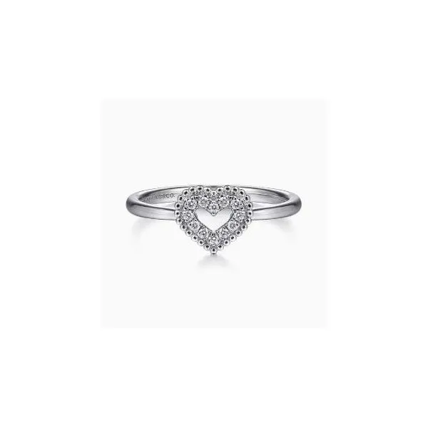 Gabriel & Co. Lusso White Gold Diamond Heart Ring