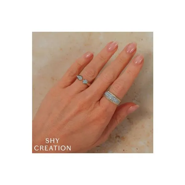 Shy Creation Yellow & White Gold Diamond Ring Image 2 SVS Fine Jewelry Oceanside, NY