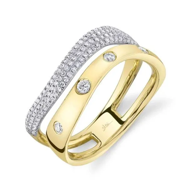 Shy Creation Yellow & White Gold Diamond Ring SVS Fine Jewelry Oceanside, NY