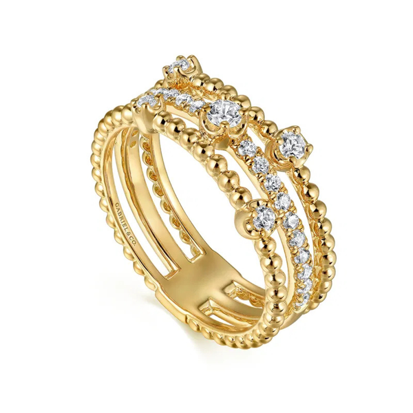 Gabriel & Co. Bujukan Yellow Gold Diamond Ring Image 3 SVS Fine Jewelry Oceanside, NY