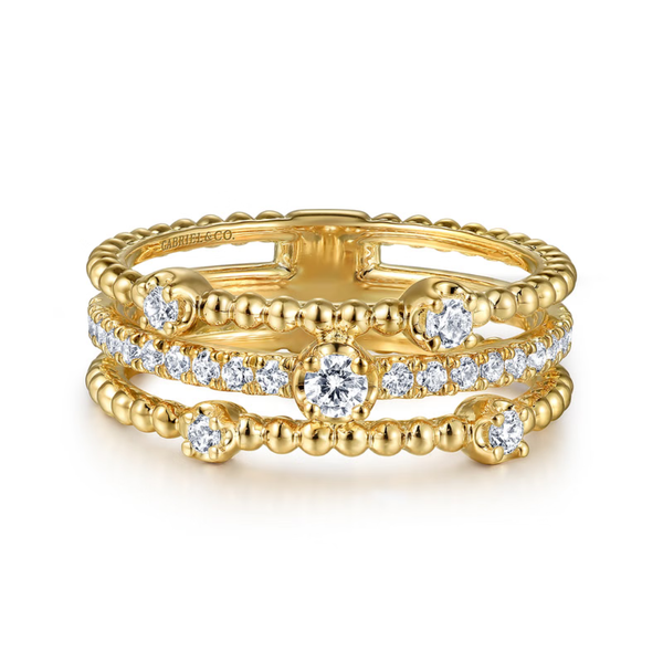Gabriel & Co. Bujukan Yellow Gold Diamond Ring SVS Fine Jewelry Oceanside, NY