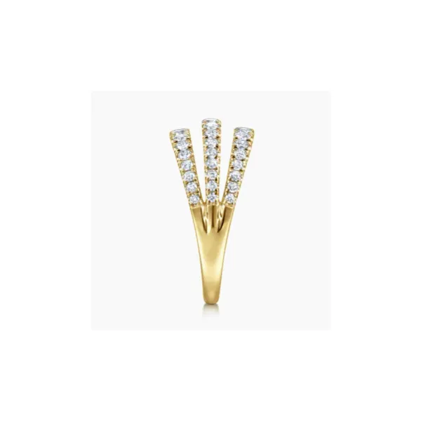 Gabriel Lusso Yellow Gold Three Row Diamond Ring Image 3 SVS Fine Jewelry Oceanside, NY